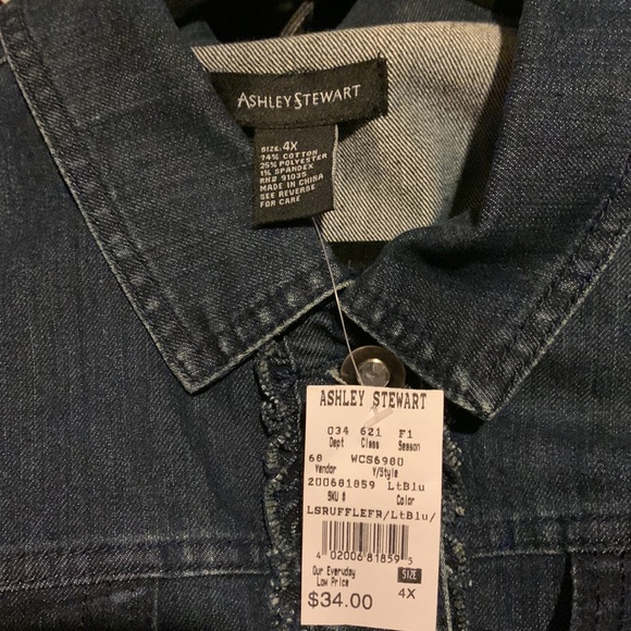 Ashley Stewart Jean Jacket Size 4x - Picture 7 of 7